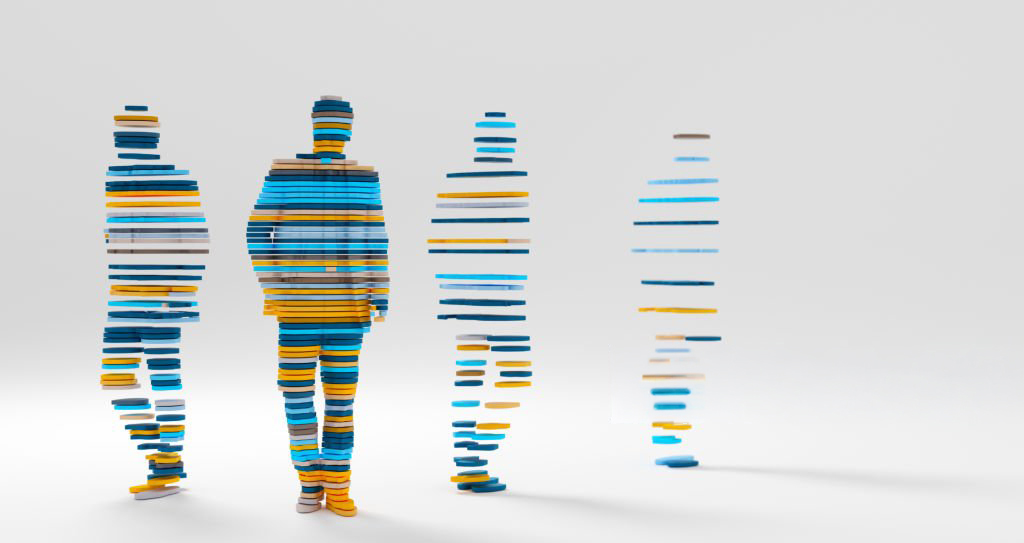 Abstract 3D render of a sliced male figure. Illustration: piranka/iStock